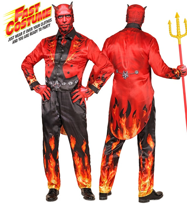 DEVIL FAST COSTUME" (JACKET, PANTS, GLOVES, MASK WITH HORNS)