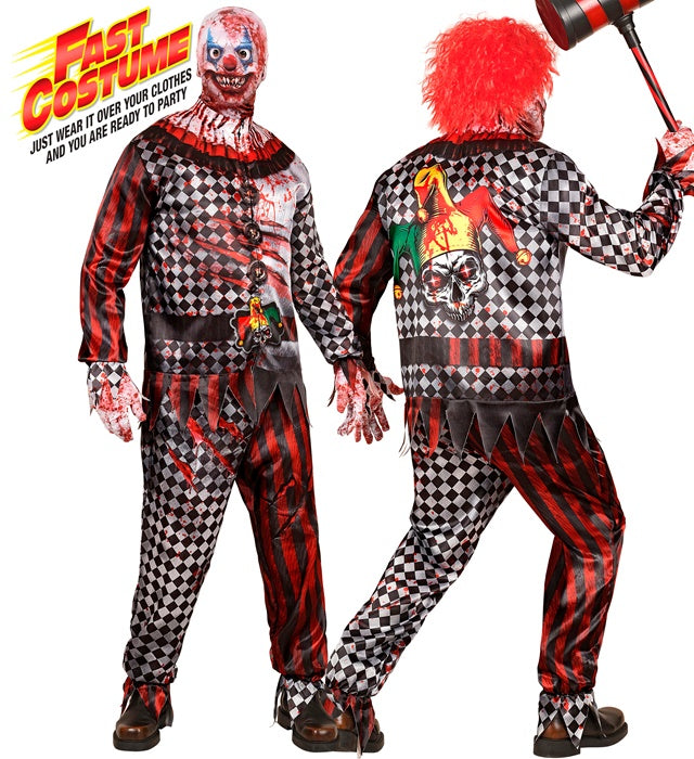 EVIL CLOWN FAST COSTUME" (JACKET, PANTS, GLOVES, MASK)