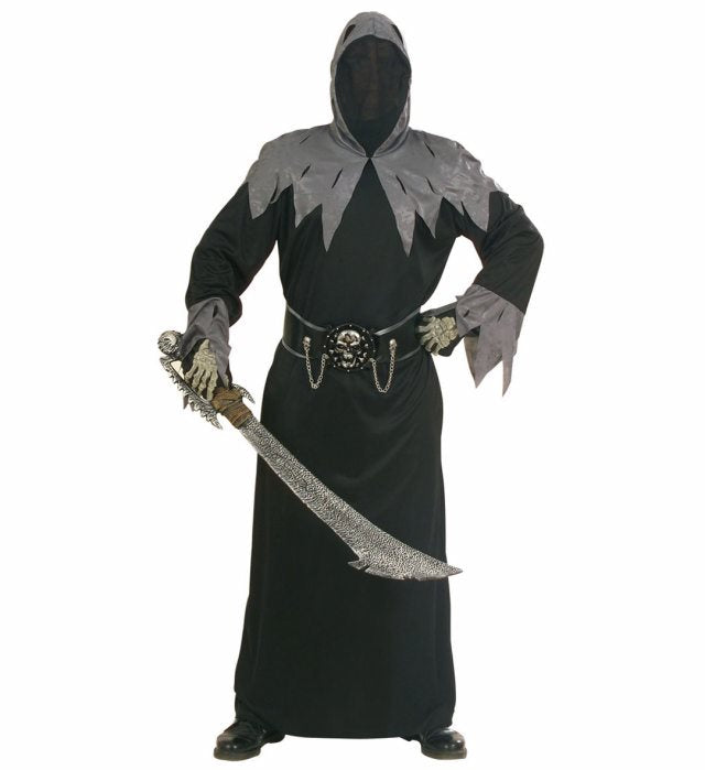 SKULL WARLORD" (HOODED ROBE WITH INVISIBLE FACE MASK, BELT WITH 3D SKULL BUCKLE AND CHAINS)