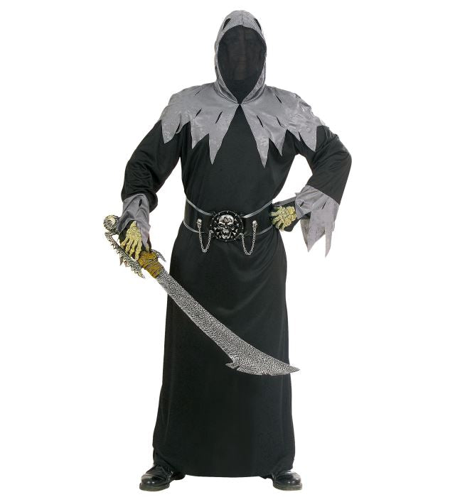 SKULL WARLORD" (HOODED ROBE WITH INVISIBLE FACE MASK, BELT WITH SKULL BUCKLE AND CHAINS)