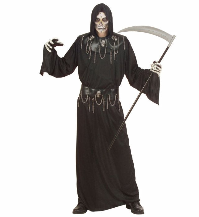 SKULL MASTER" (HOODED ROBE, SKULLCOLLAR WITH CHAINS, SKULL BELT WITH CHAINS)