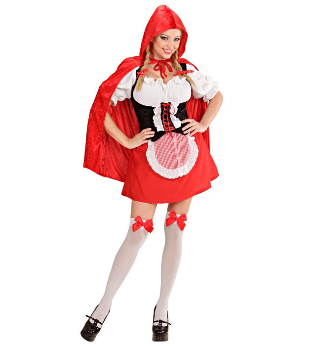 RED CAPELET (SHIRT WITH CORSET, SKIRT WITH APRON, HOODED CAPELET) (unisex)