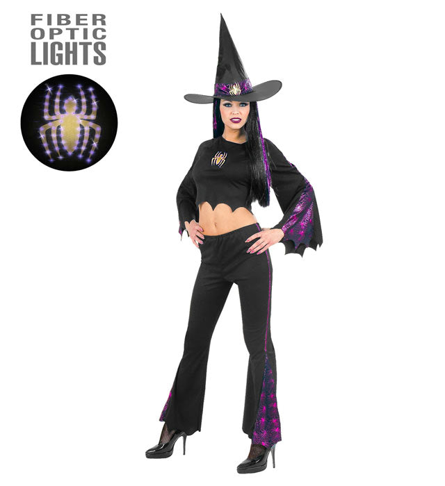 WITCH" (TOP WITH LIGHT-UP SPIDER, PANTS, HAT)