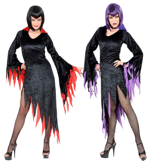 DARK MISTRESS" VELVET - 2 COLORS ASS. (DRESS WITH COLLAR, CHOKER)