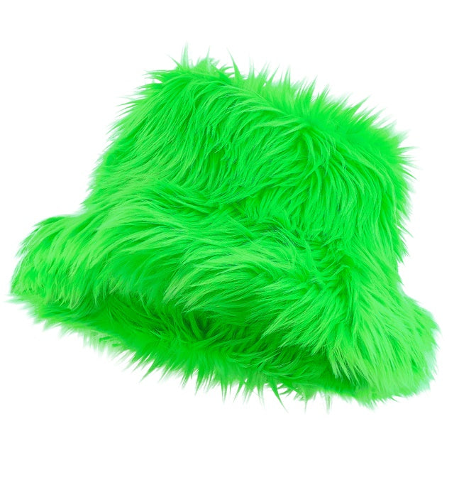 BUCKET HAT PLUSH NEON GREEN