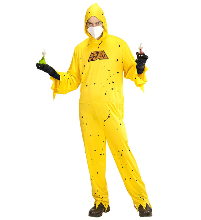 TOXIC HAZARD" (HOODED JUMPSUIT, GLOVES, MASK)