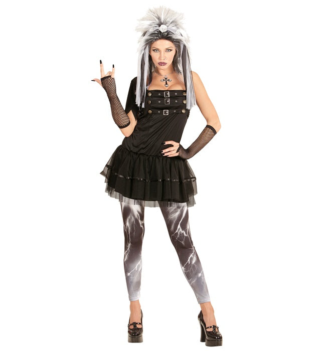 GOTHIC PUNK" (DRESS, LEGGINGS, HEADPIECE, GLOVES)