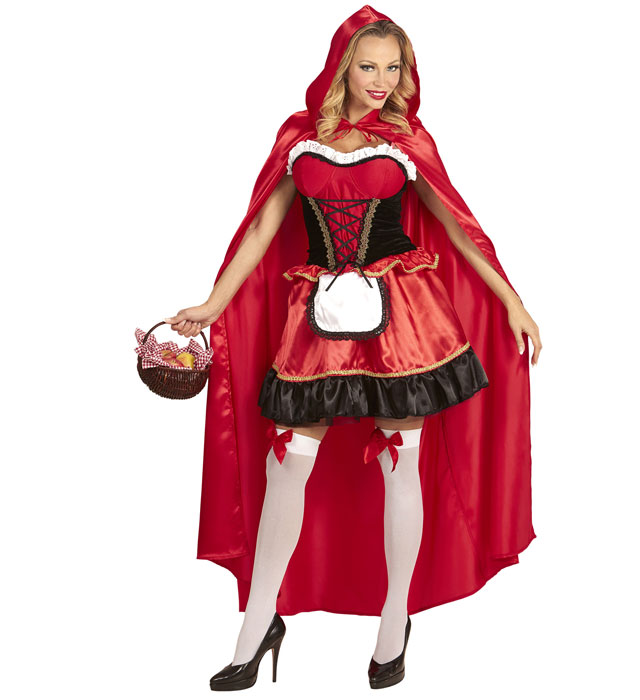 RED CAPELET" (DRESS, HOODED CAPE)