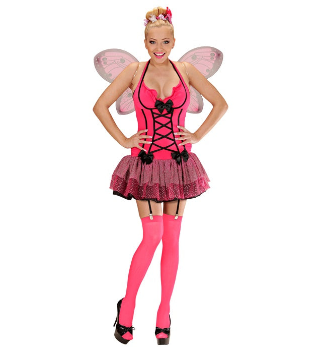 PINK BUTTERFLY" (DRESS WITH STRAPS, WINGS, FLOWER & BOW HAIR COMB)