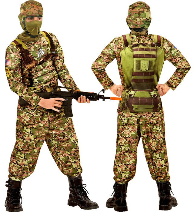 COMBAT SOLDIER" (MUSCLE SHIRT, PANTS, HOODED MASK)