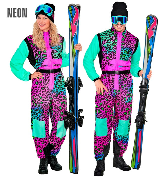 “MULTICOLOR ANIMALIER LEOPARD SKI SUIT" (OVERALLS, BELT)