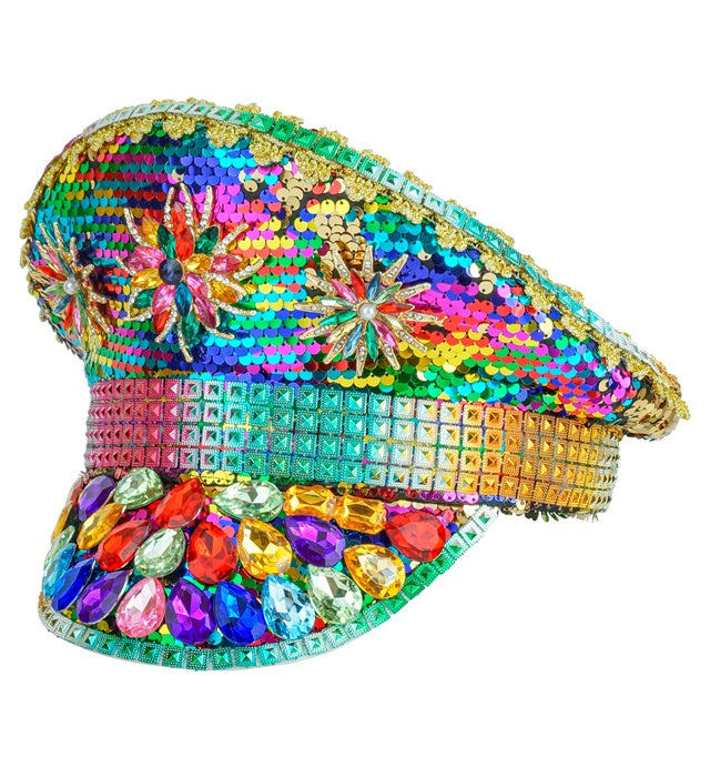 HAT FESTIVAL PRIDE WITH JEWELS SEQUIN RAINBOW