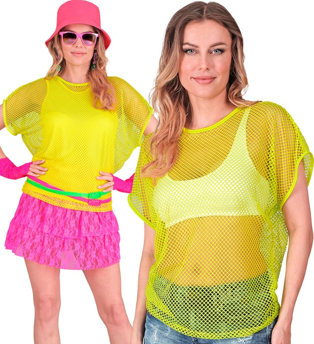 NEON YELLOW NET T-SHIRT