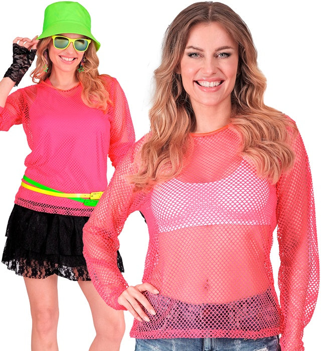 NEON PINK NET SHIRT