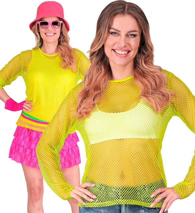 NEON YELLOW NET SHIRT