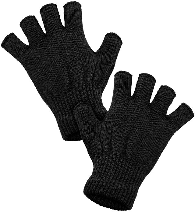 BLACK FINGERLESS GLOVES