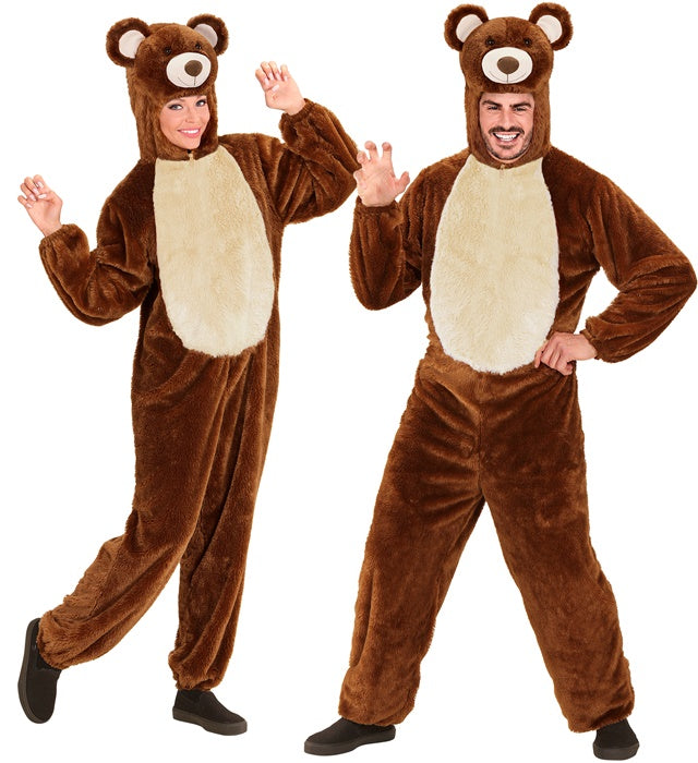 BEAR IN SOFT PLUSH" (HOODED JUMPSUIT WITHMASK)