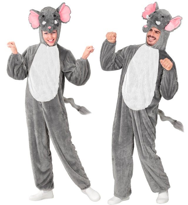 ELEPHANT IN SOFT PLUSH" (HOODED JUMPSUIT WITH MASK)