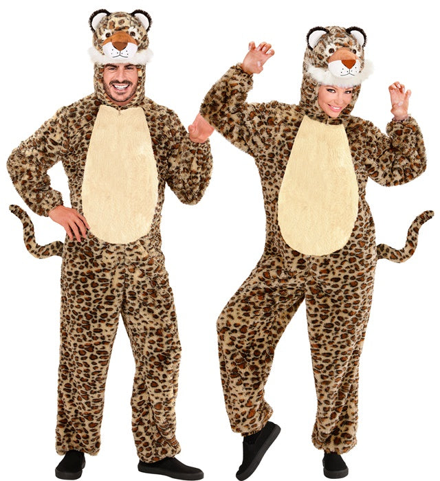 LEOPARD IN SOFT PLUSH" (HOODED JUMPSUIT WITH MASK)