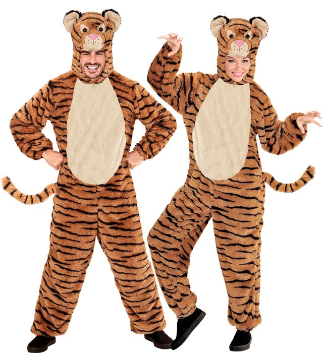 TIGER IN SOFT PLUSH" (HOODED JUMPSUIT WITH MASK)