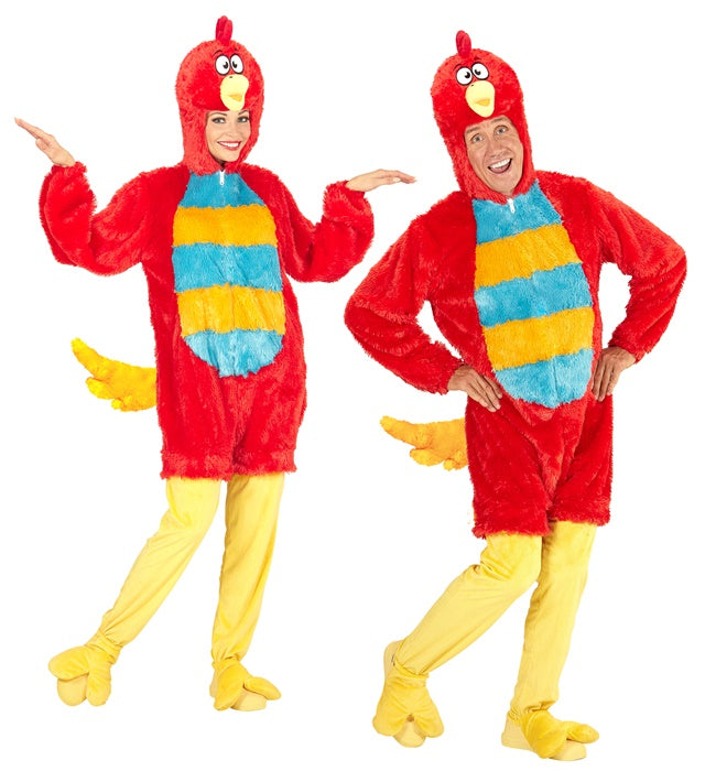 RED BIRD IN SOFT PLUSH" (HOODED JUMPSUIT WITH MASK)