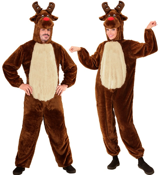 REINDEER IN SOFT PLUSH" (HOODED JUMPSUIT WITH MASK)