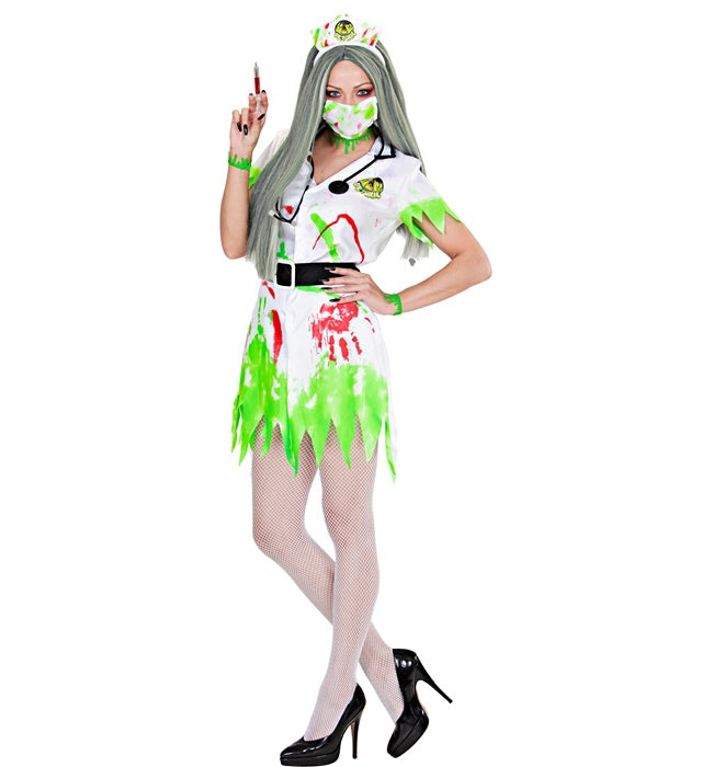 TOXIC NURSE" (DRESS WITH BELT, HEADPIECE, FACE MASK, STETHOSCOPE)